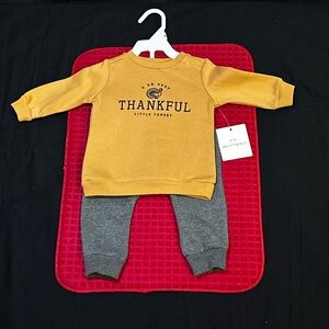 Starting Out Orange Mustard and Gray Kids Sweatshirt and Joggers Set